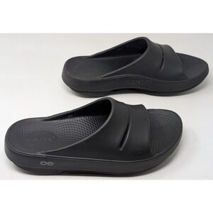OOFOS OOahh Black Recovery Slide Sandals Size 39 Women's 8 / Men's 6 Clean‎